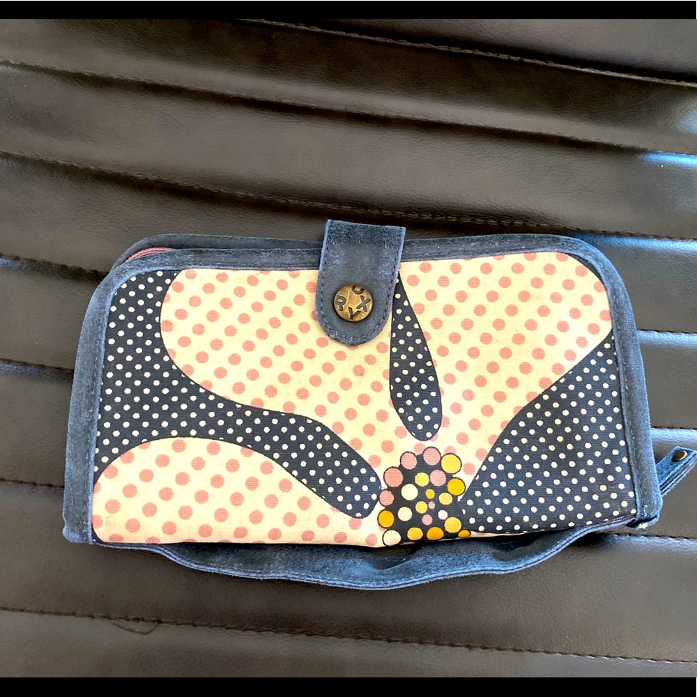 Roxy Polka Dot Print Fabric Clutch Wallet